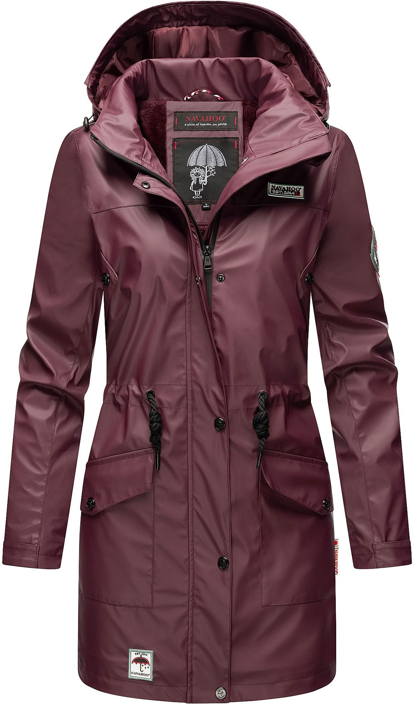 Navahoo Damen Regenmantel Deike – Wasserabweisend mit Abnehmbarer Kapuze