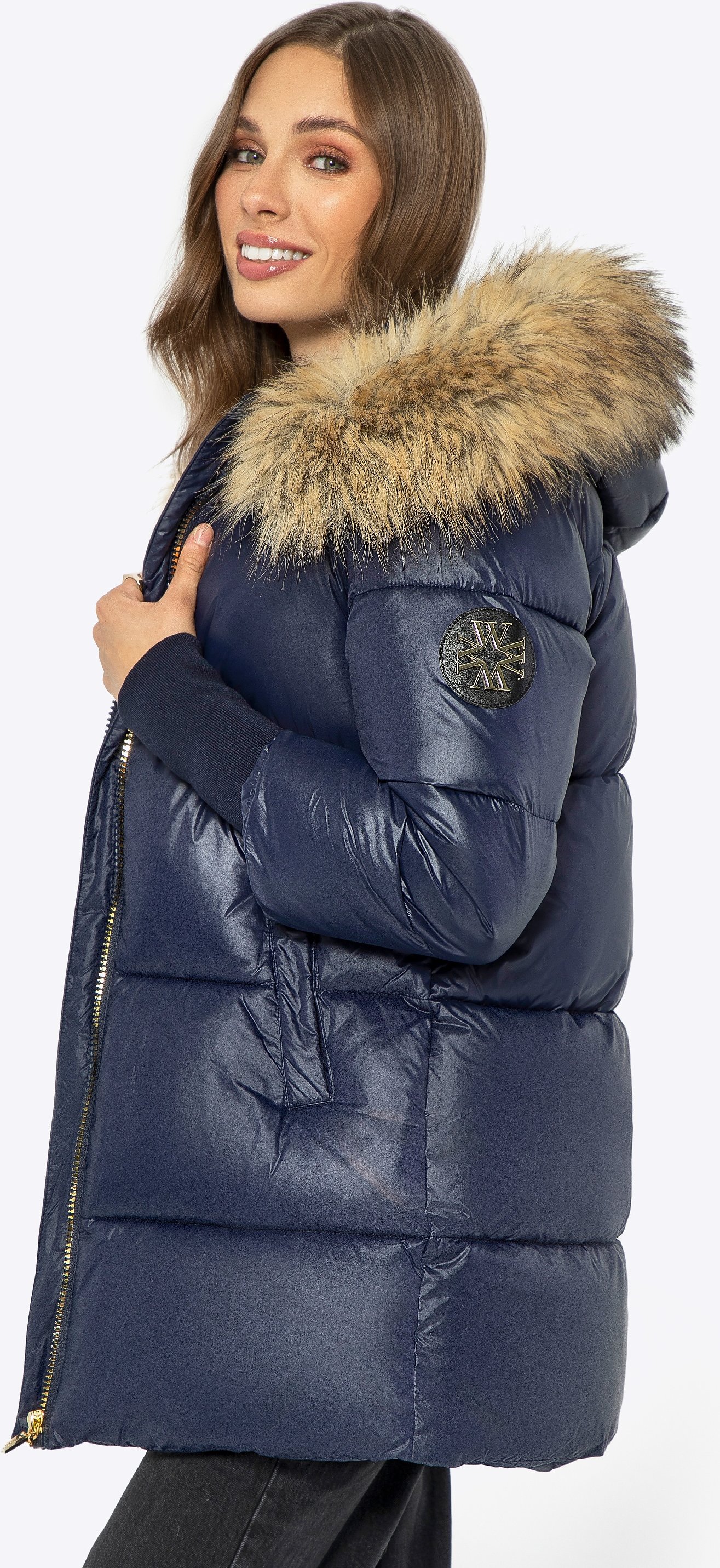 Wittchen Damenjacke mit Pelzkapuze, marineblau, Nylon