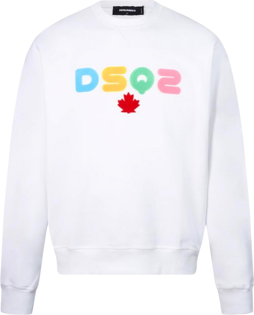 Dsquared2 Multi Coloured DSQ2 Logo White Sweatshirt