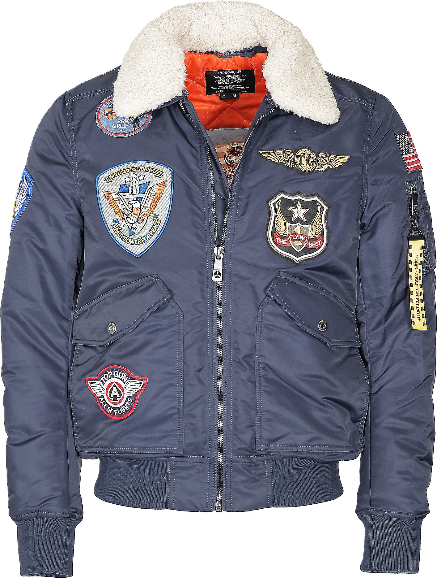 Top Gun Bomberjacke TG23005 mit Kunstfellkragen