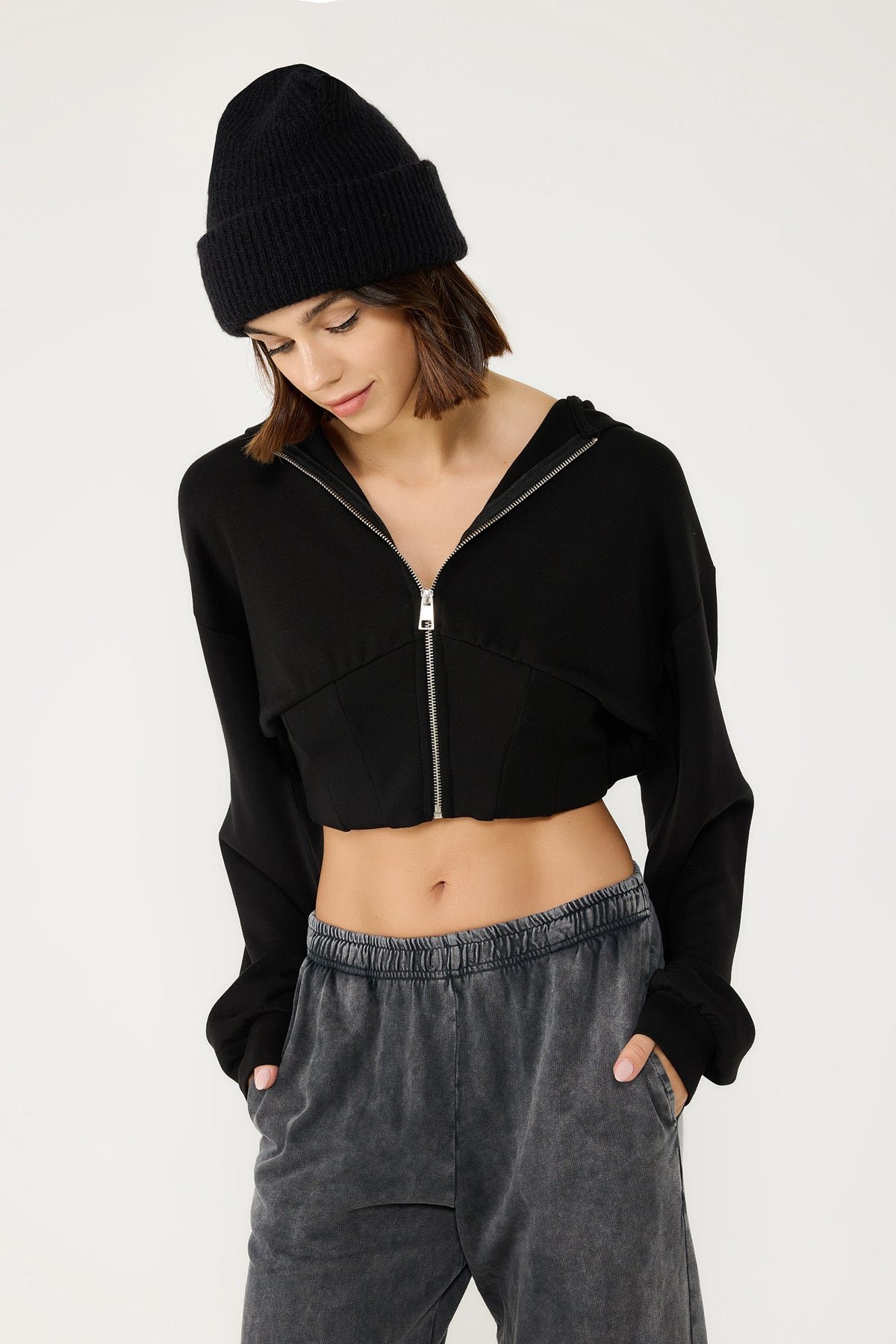 Kapuzen-Sweatshirt mit Reißverschluss