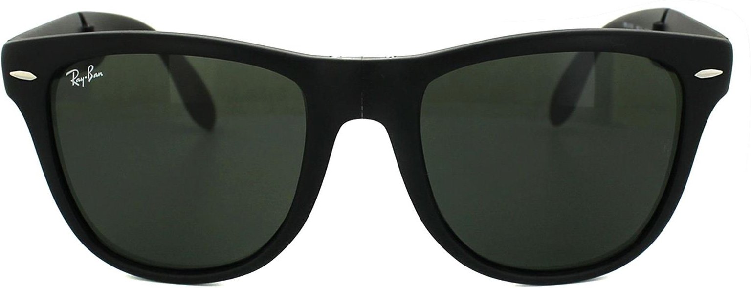 Ray-Ban Sonnenbrille Folding Wayfarer 4105 Matt Schwarz Grün 601S 54mm
