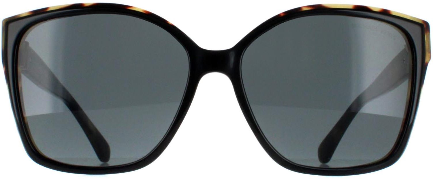 Michael Kors MK2201 Malia 395087 bi layer zwart en amber tortoise donkergrijs zonnebril