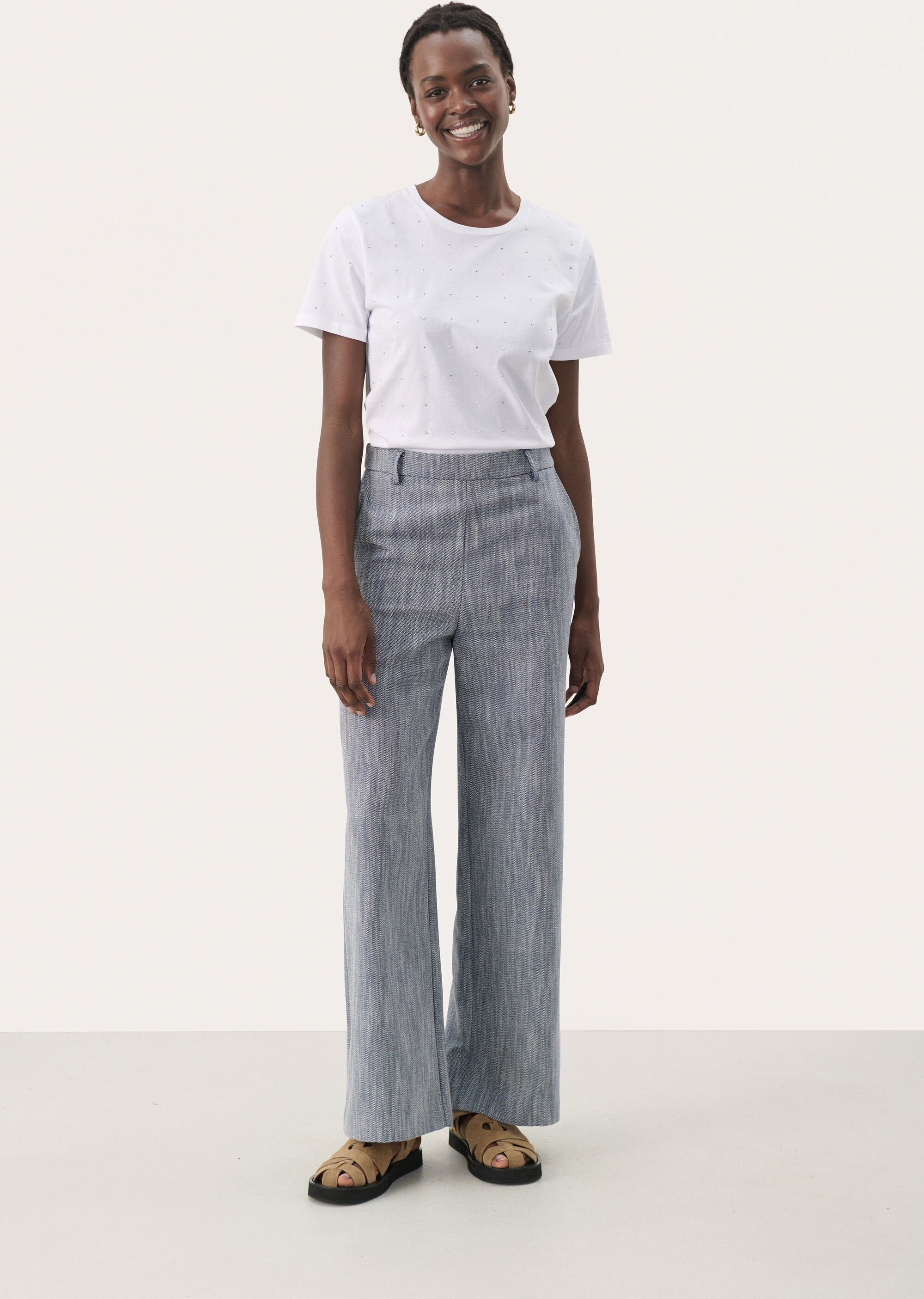 Casual Hose Classic fit Navy Structure navy blue