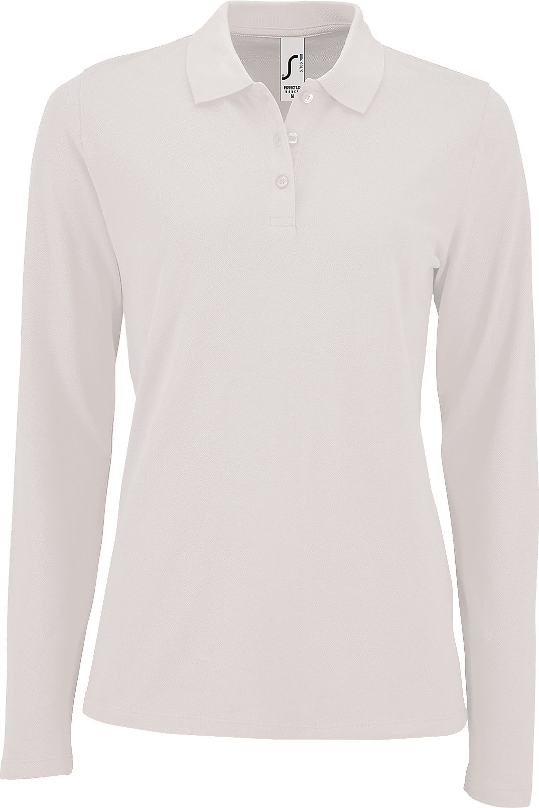 Thumbnail - SOLS Womens/Ladies Perfect Langarm-Pique-Poloshirt (Weiß)