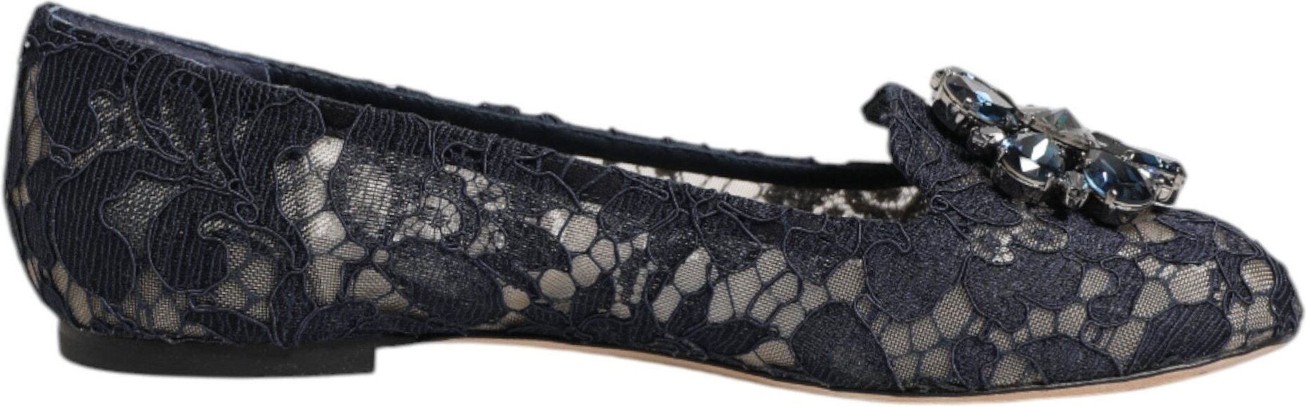 Dolce & Gabbana Blue Taormina Spitze Kristalle Ballerinas