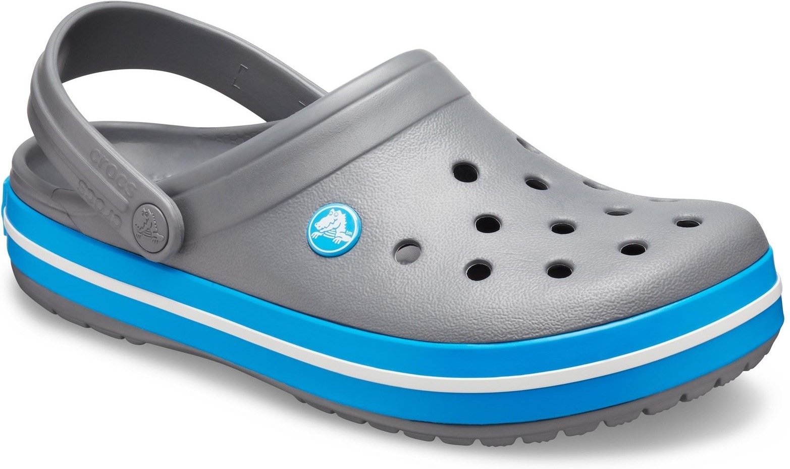Crocs Crocband Croslite Gummi-Hausschuhe für Herren in Anthrazit/Ozean