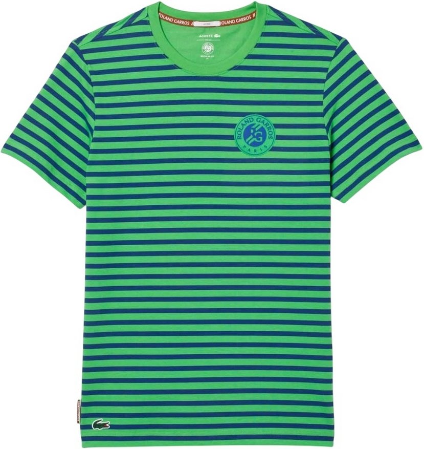 Lacoste - "Roland Garros Edition" T-Shirt Extratrocken für Herren/Damen Unisex (Blau)