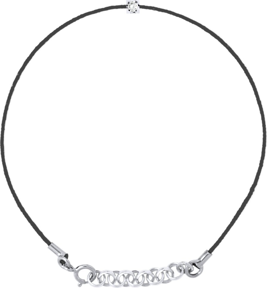 DIADEMA - Armband - Schwarzes Nylon - Echter Diamant