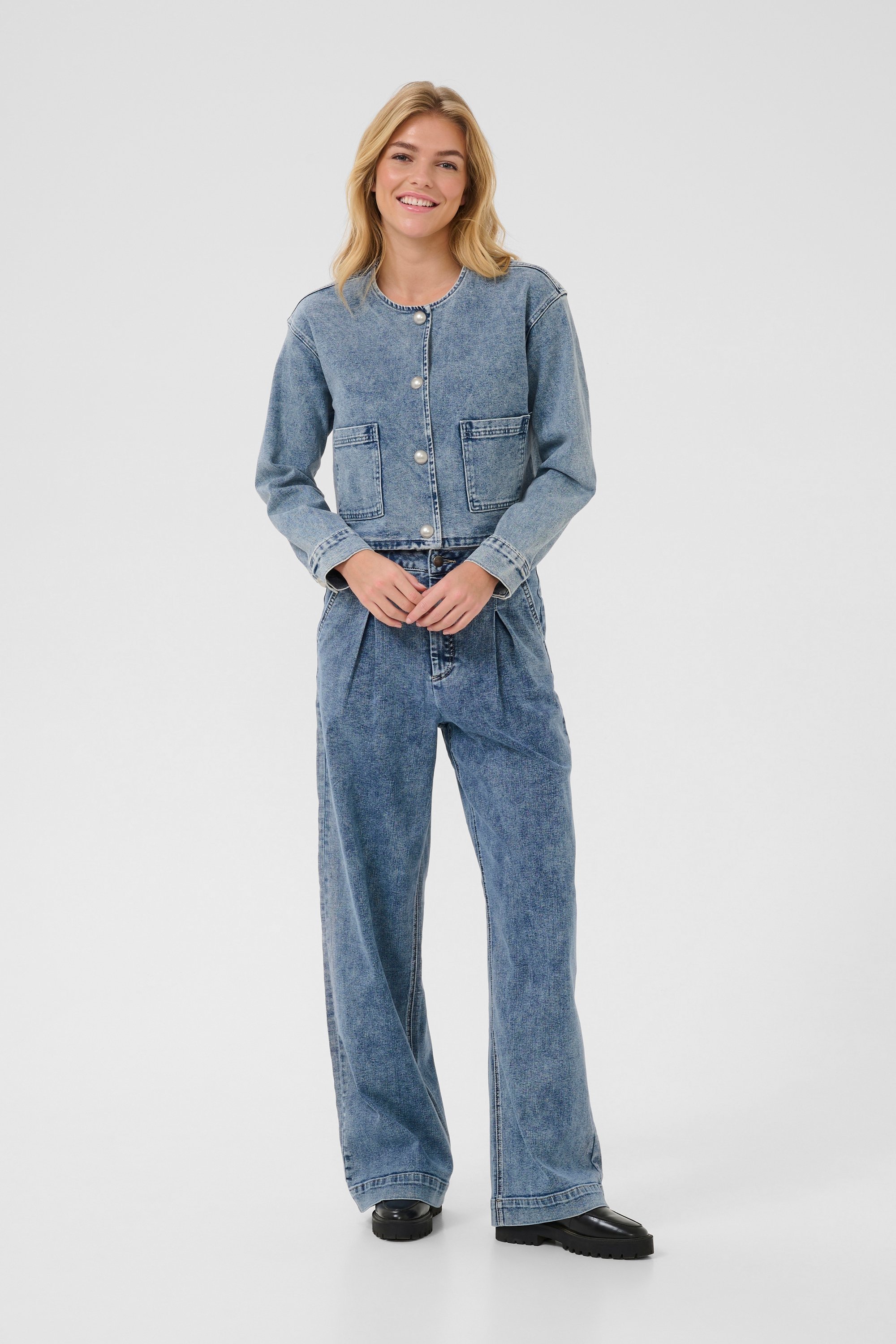 Jacke Baggy fit Washed Blue denim