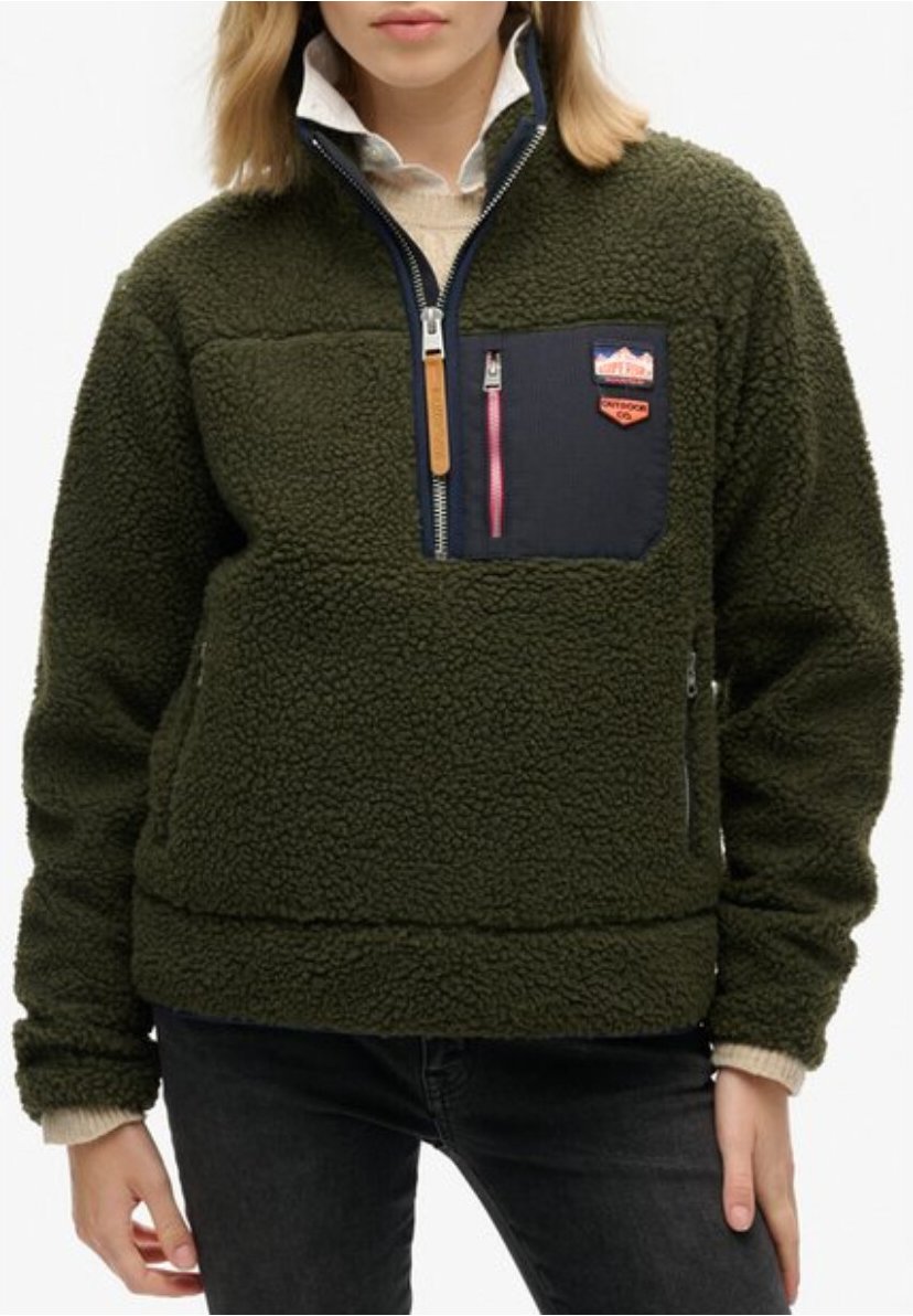 Thumbnail - Sherpa Pullover Mit Halbzip und Tasche