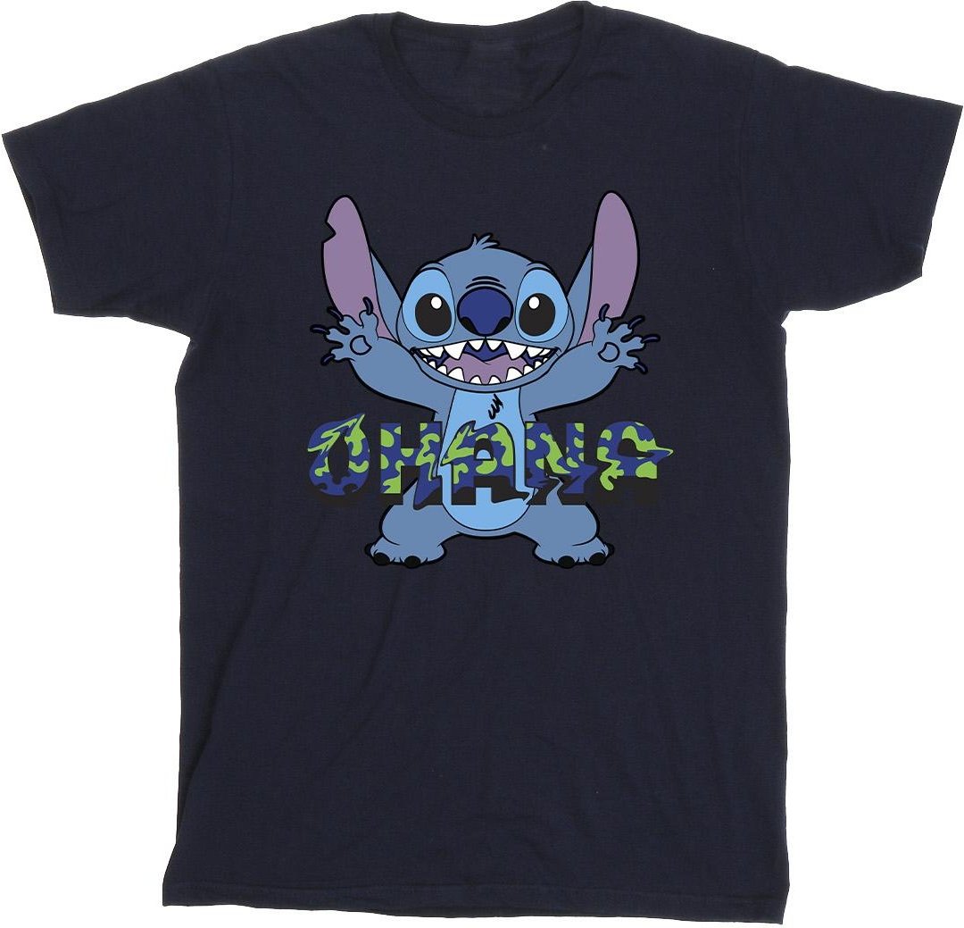 Disney - "Lilo And Stitch Ohana Blue Glitch" T-Shirt für Herren (Marineblau)