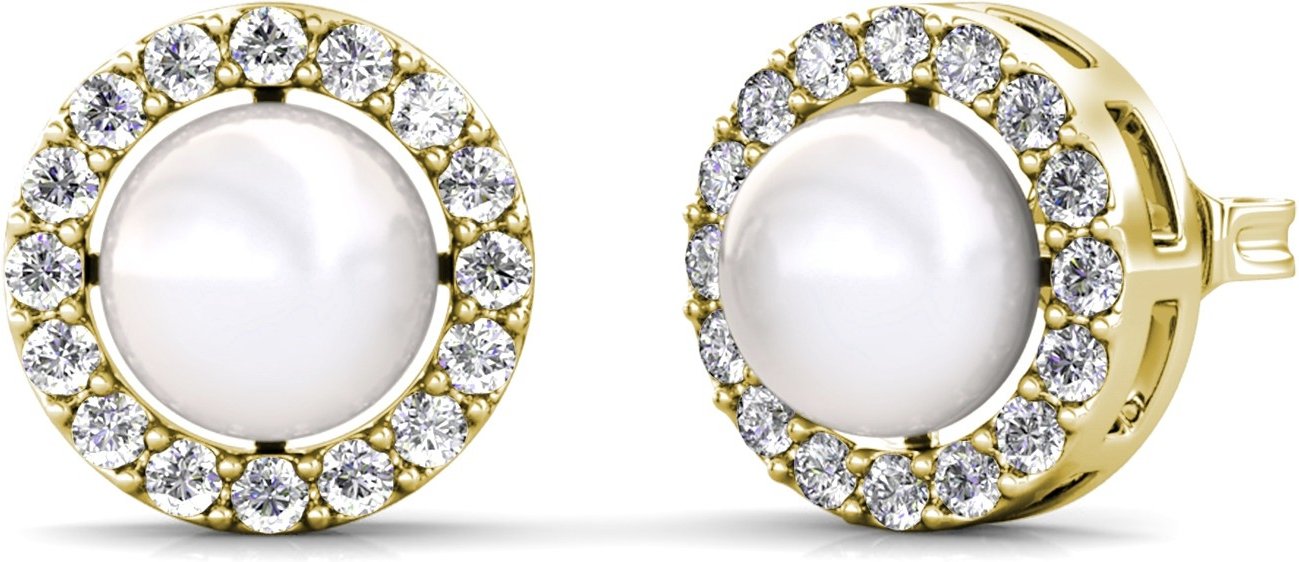 Circlet Perlenohrringe - Gold und Kristall