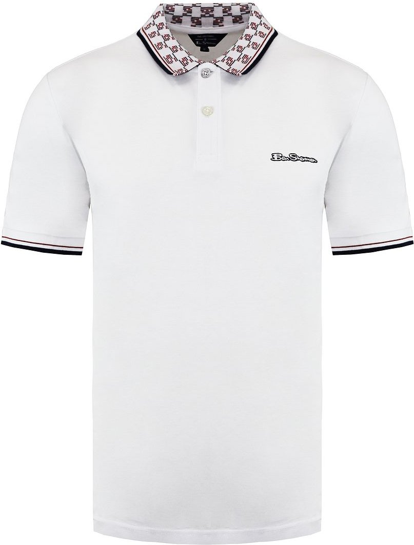 Ben Sherman Collar Interesse Herren weißes Polohemd