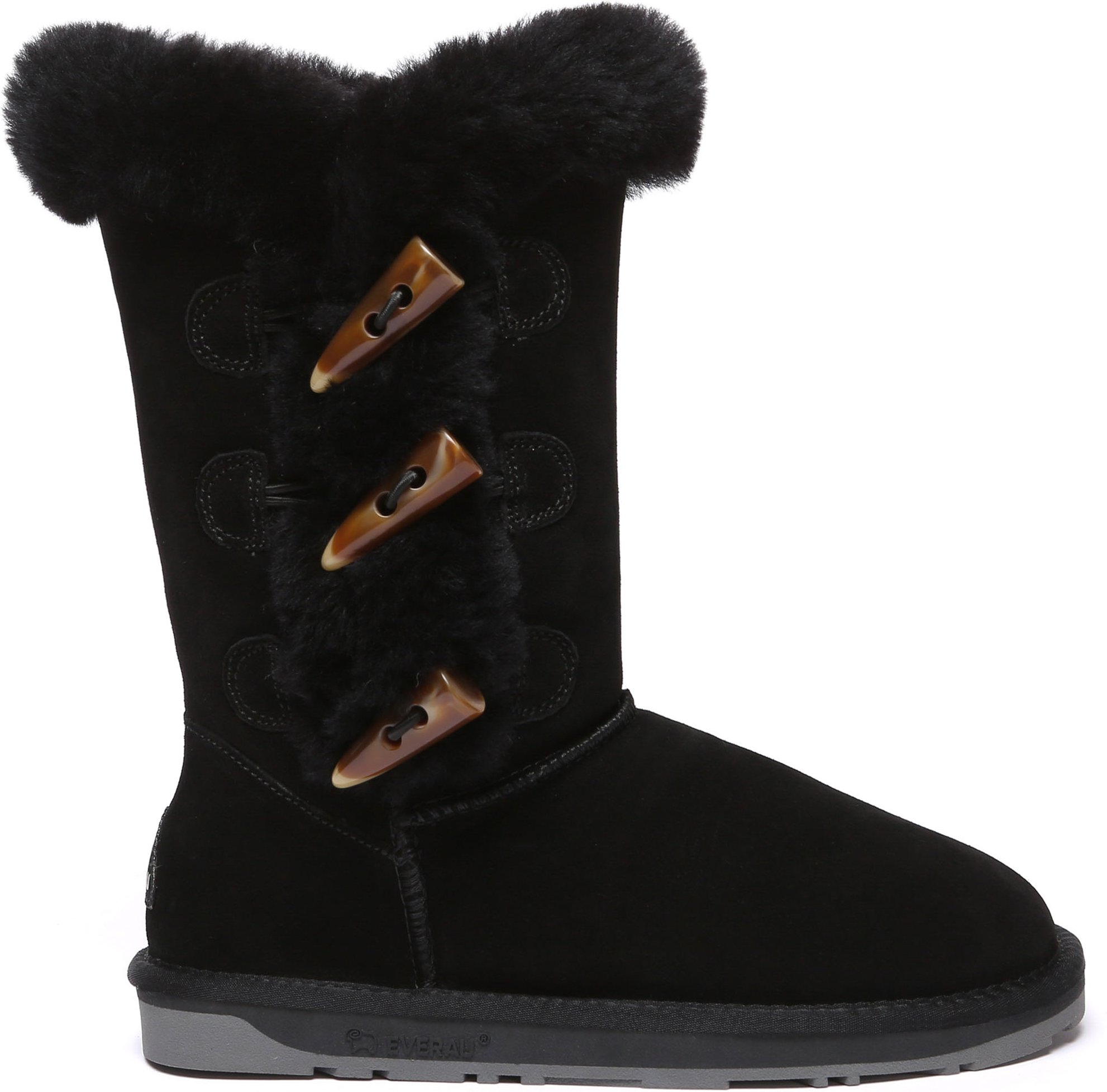 EVER AU Damenstiefel mit Hornknöpfen - Ashy