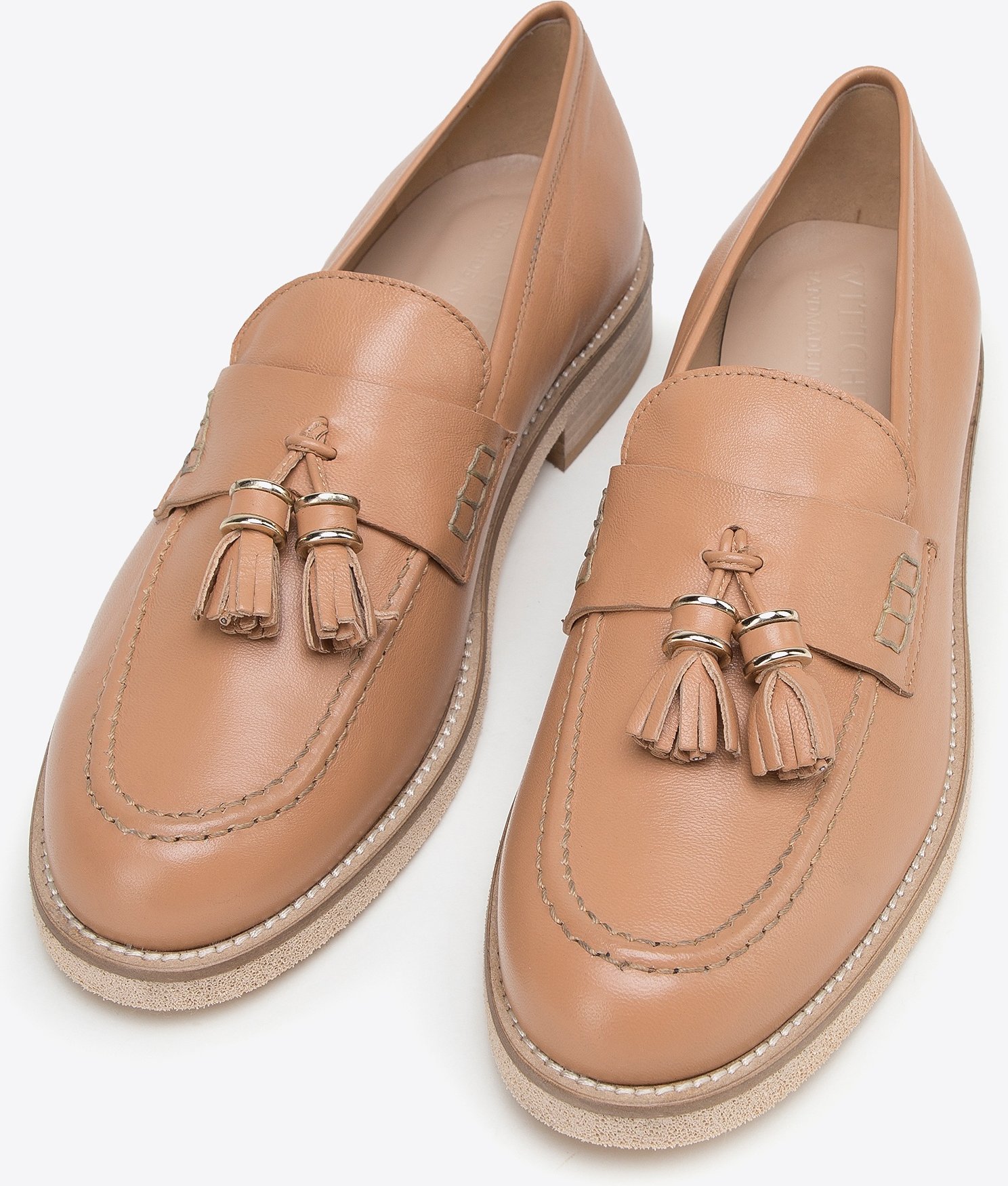 Wittchen Damen-Lederslipper mit Quasten, Beige, Naturleder