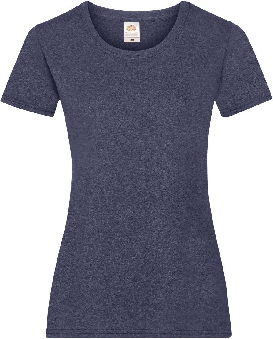 Fruit Of The Loom Damen/Damen Lady-Fit Valueweight Kurzarm-T-Shirt (Packung mit 5) (Vintage Heather Navy)