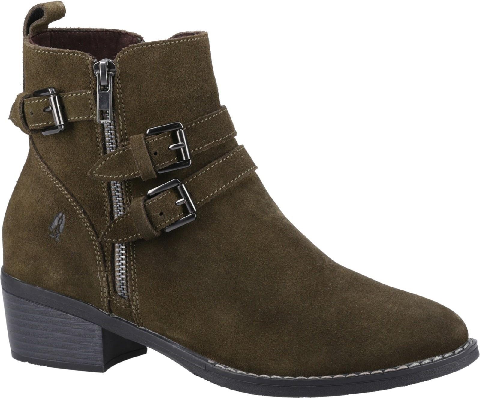 Hush Puppies - Damen Stiefeletten "Jenna", Leder (Khaki-Braun)