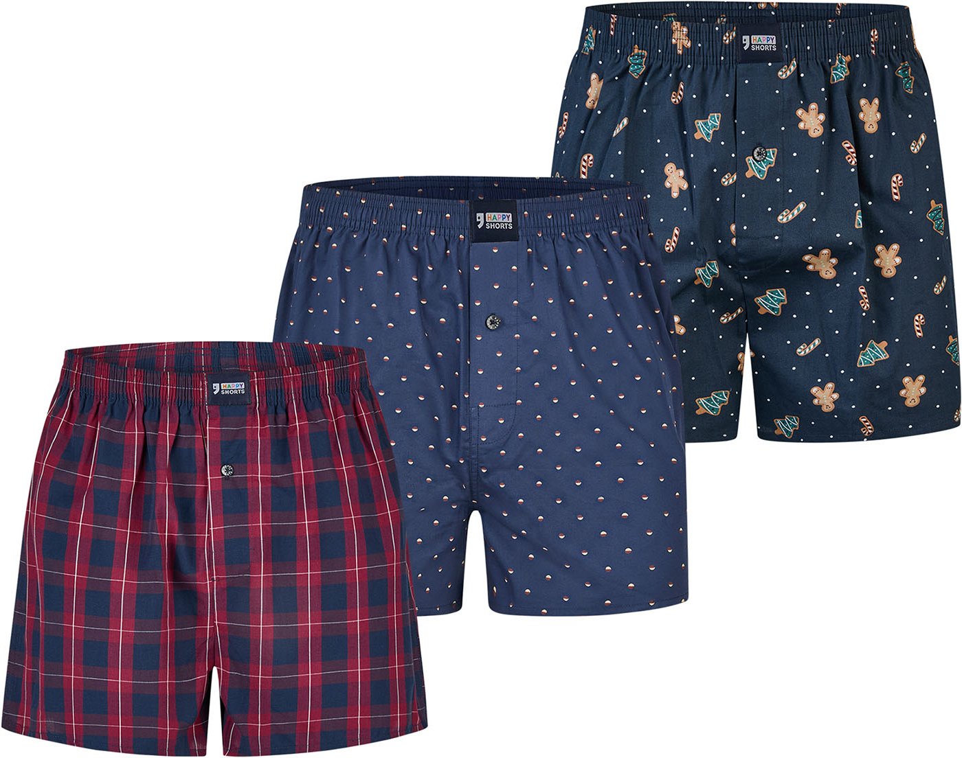 Happy Shorts Herren Boxer ChristmasBoxershorts, Unterhose, Boxerbriefs