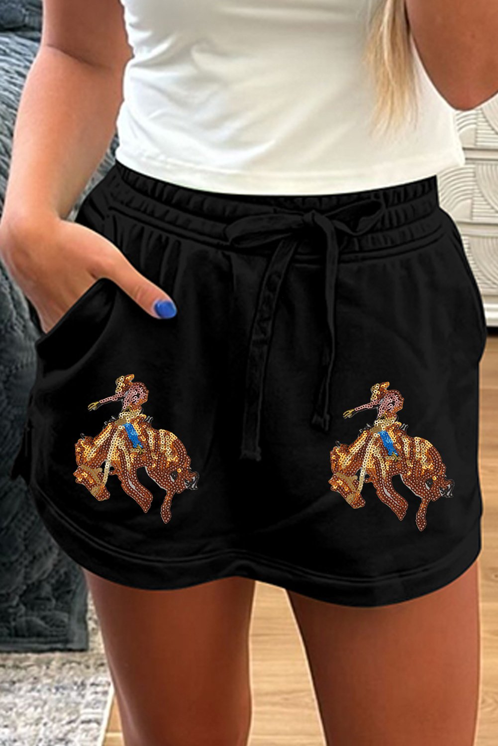 Pailletten Rodeo Shorts
