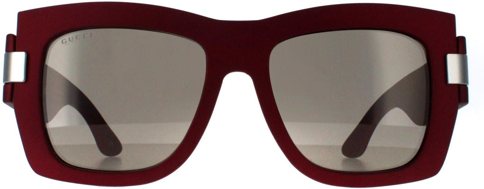 Gucci Square Womens Rot mit Silber Grau mit Light Silver Mirror GG1688S