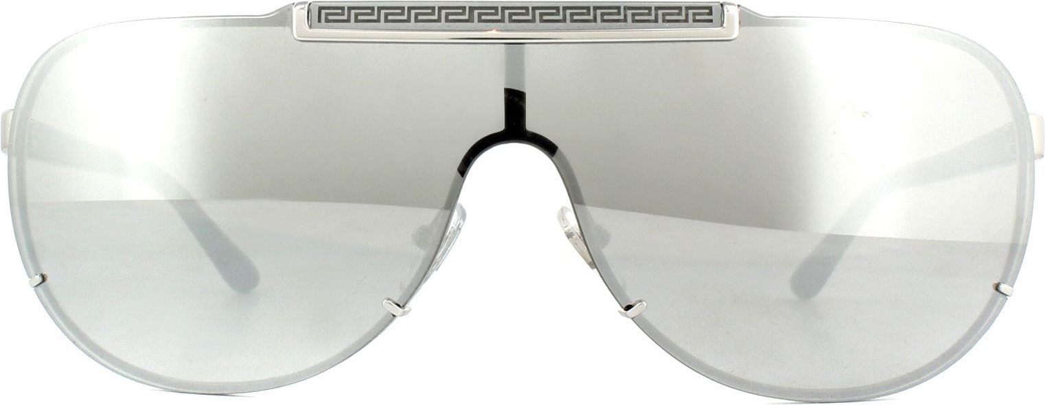 Versace Sonnenbrille VE2140 10006G Silber Hellgrau Silber Spiegel