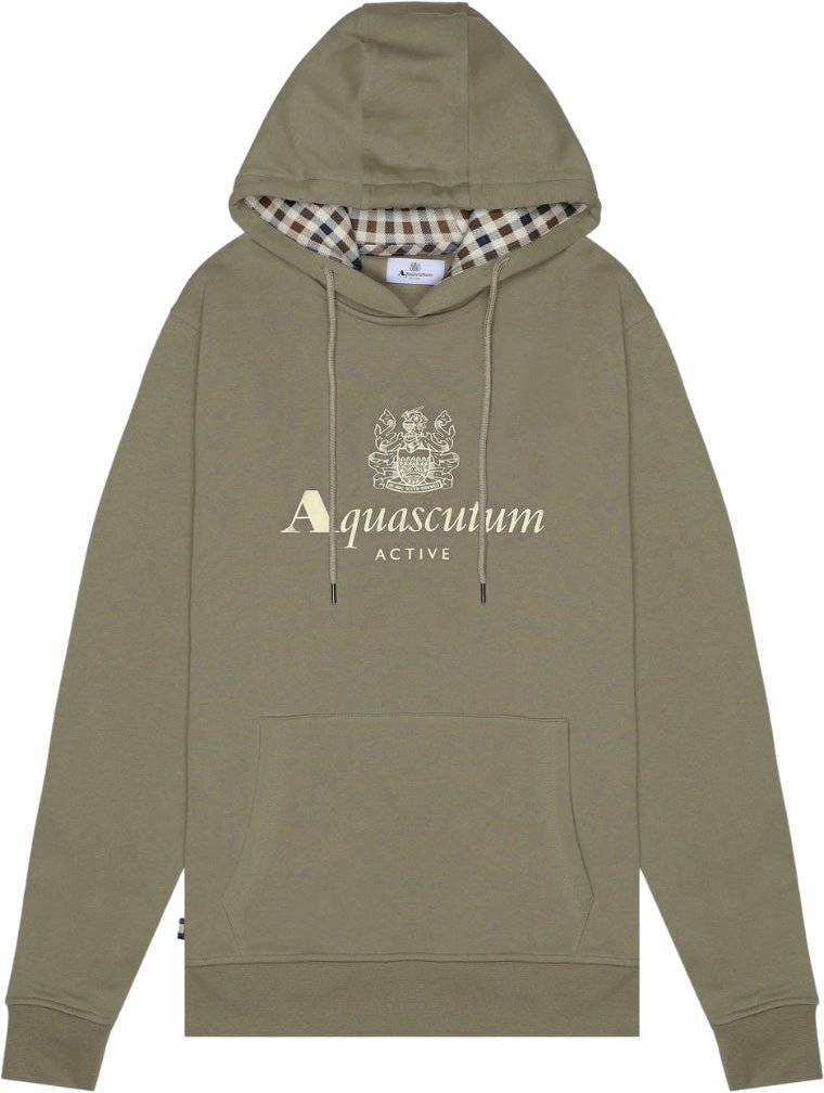 Aquascutum Active - Kapuzenpullover Mit Großem Logo In Armeegrün