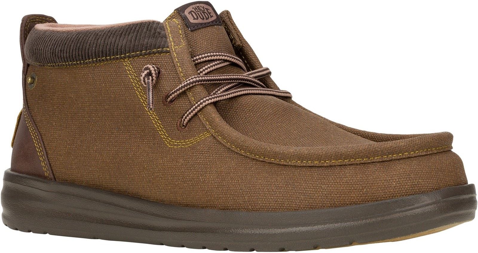 HEYDUDE Wally Mid GripR Canvas Herren Stiefel Dunkelbraun