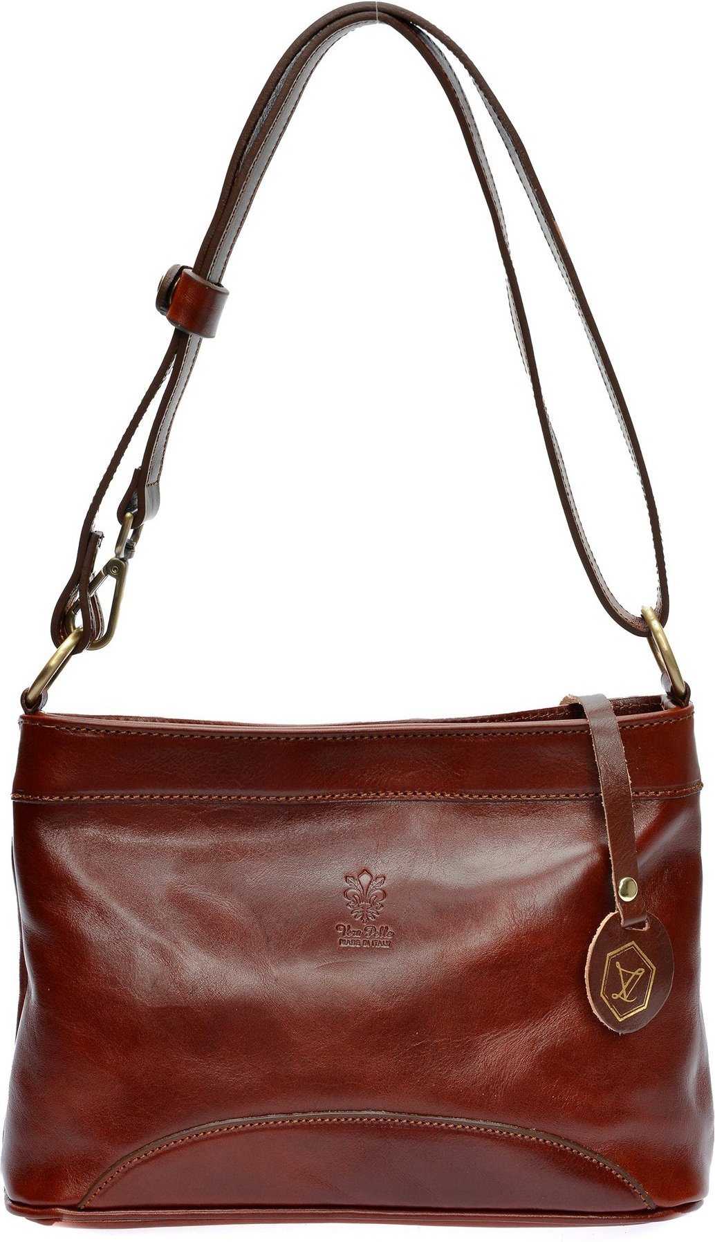 Luisa Vannini Bordeauxfarbene Lederhandtasche