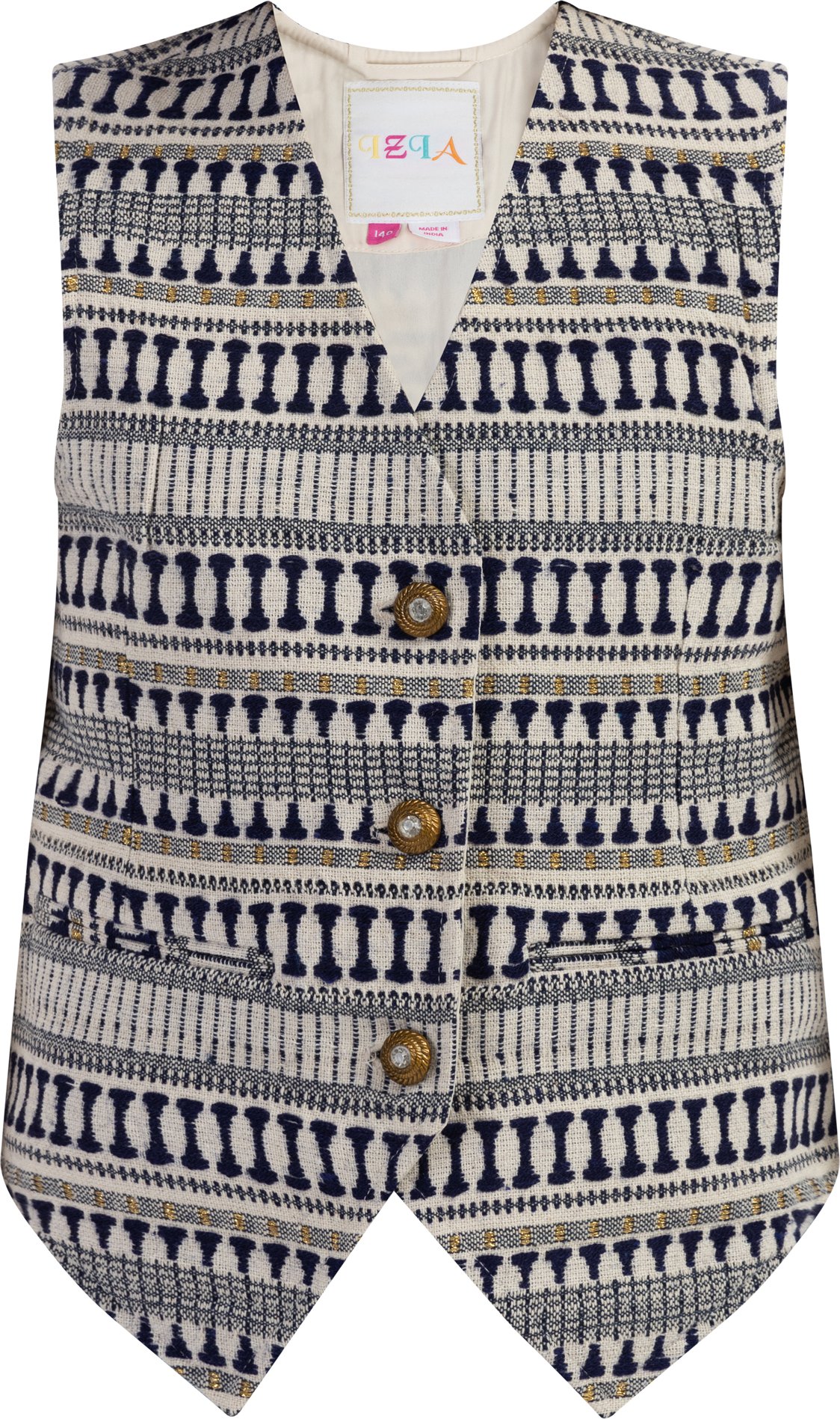 Thumbnail - IZIA Weste Mädchen Dunkelmarine Wollweiss