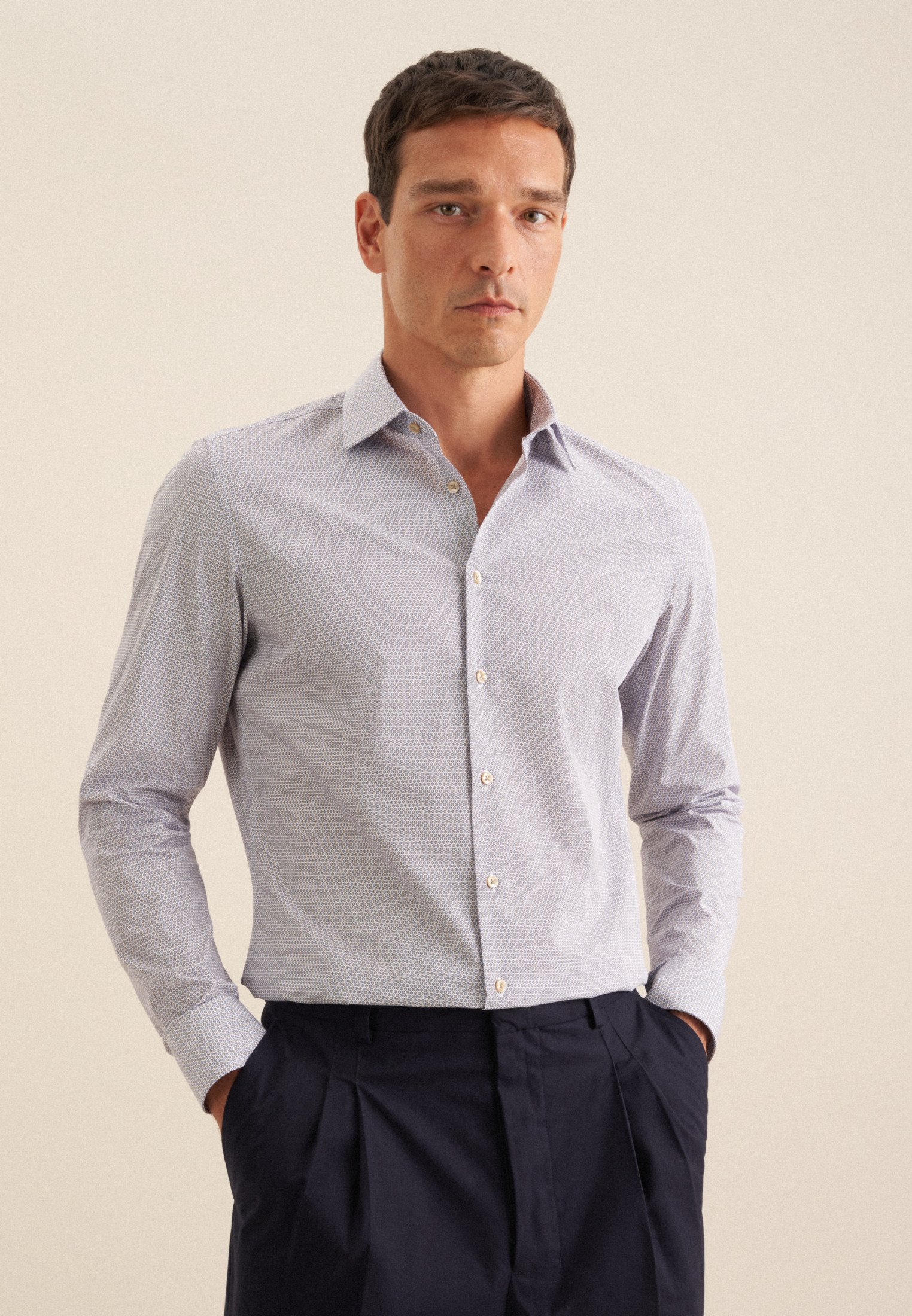 Business Hemd Herren Beige