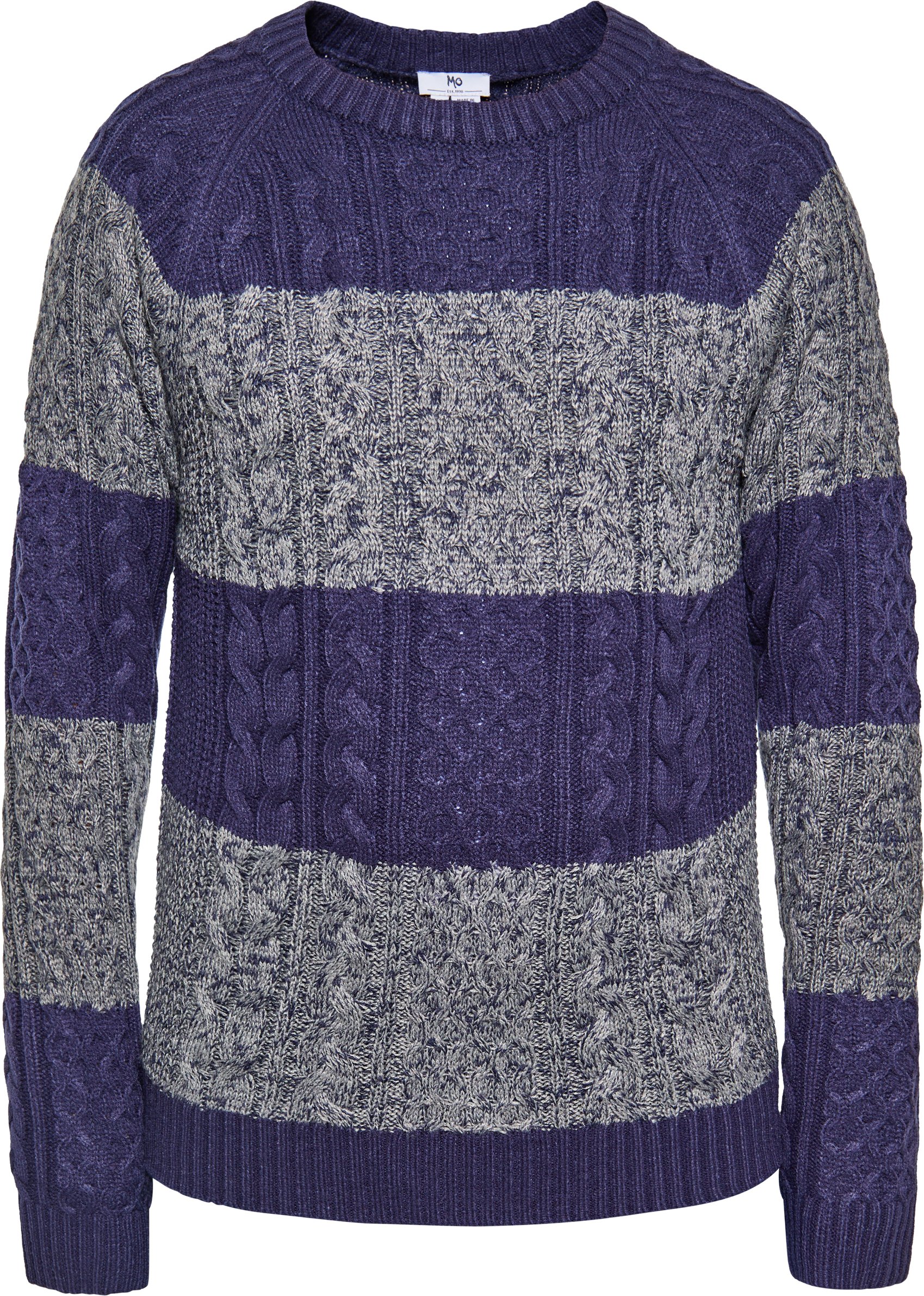 Thumbnail - Mo Strickpullover Herren marinegrau melange