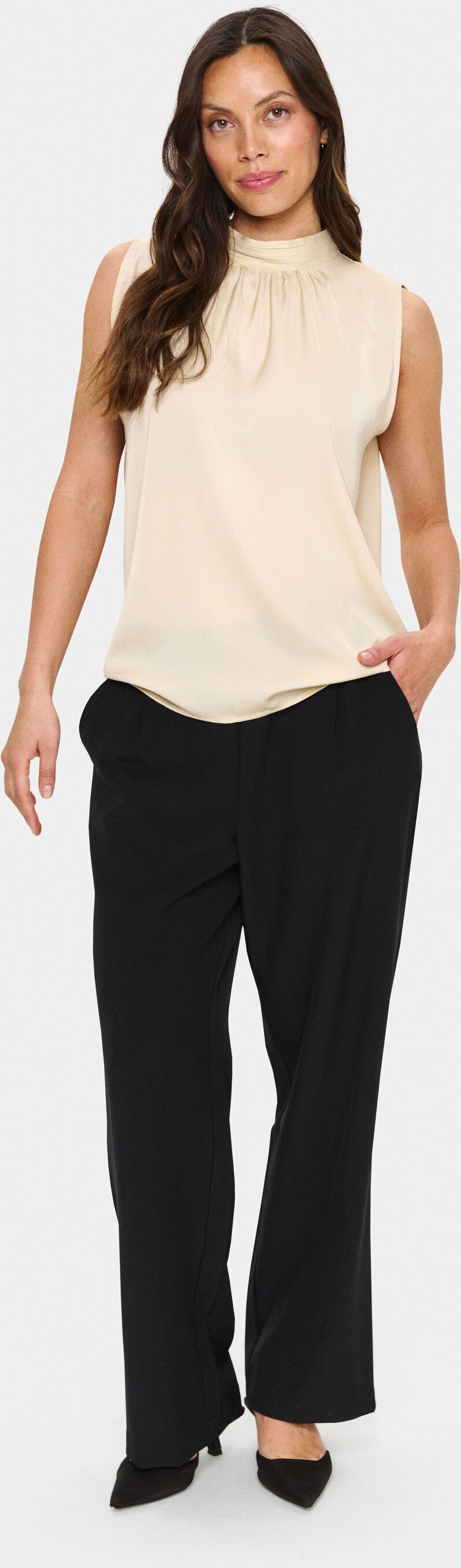 Ärmellose Bluse AileenSZ Gerade Passform offwhite