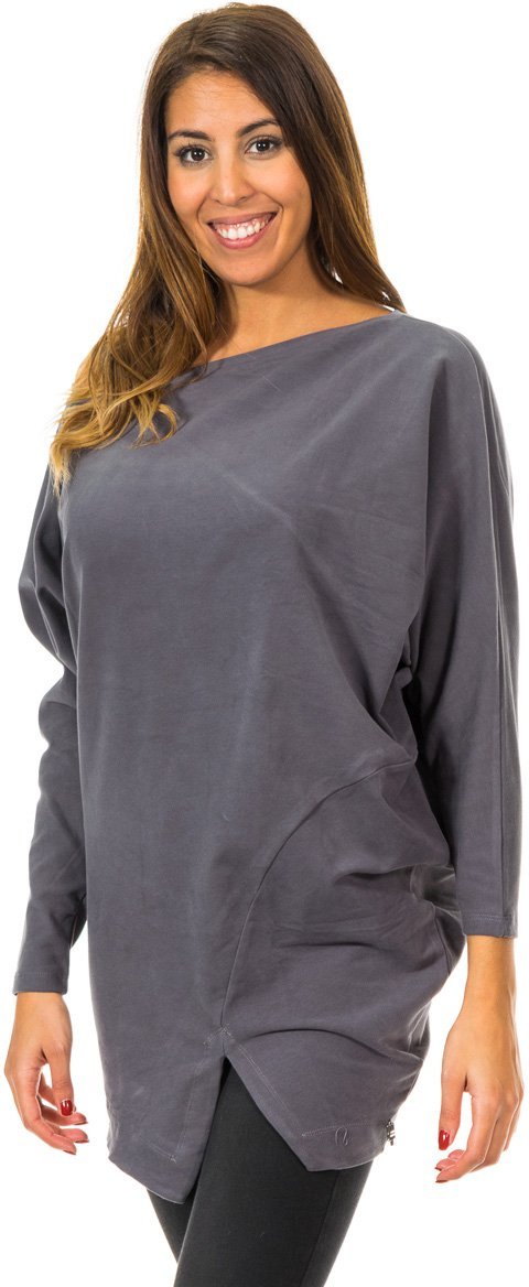 Damenpullover mit Fledermausärmeln und Rundhalsausschnitt 10DVE0780