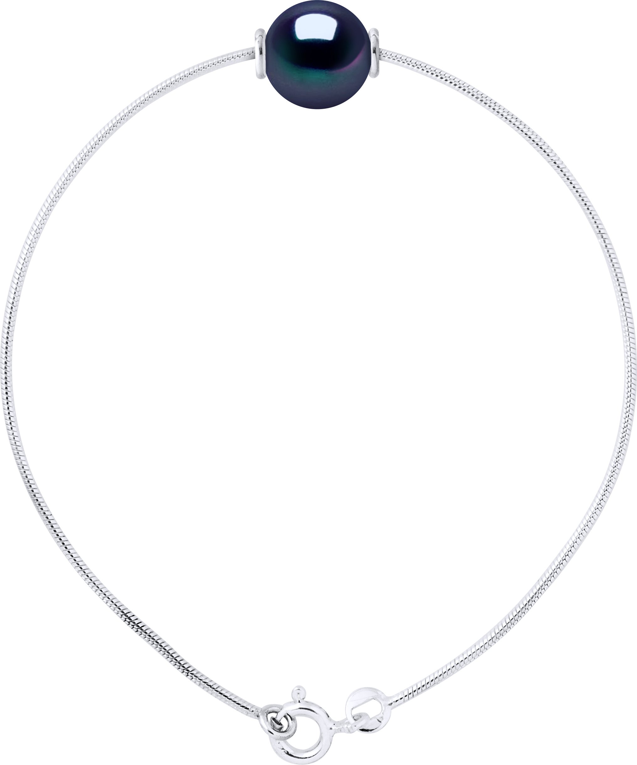 Maschenarmband Serpentin Rund Süßwasserperle und Weiß 9-10 mm 925