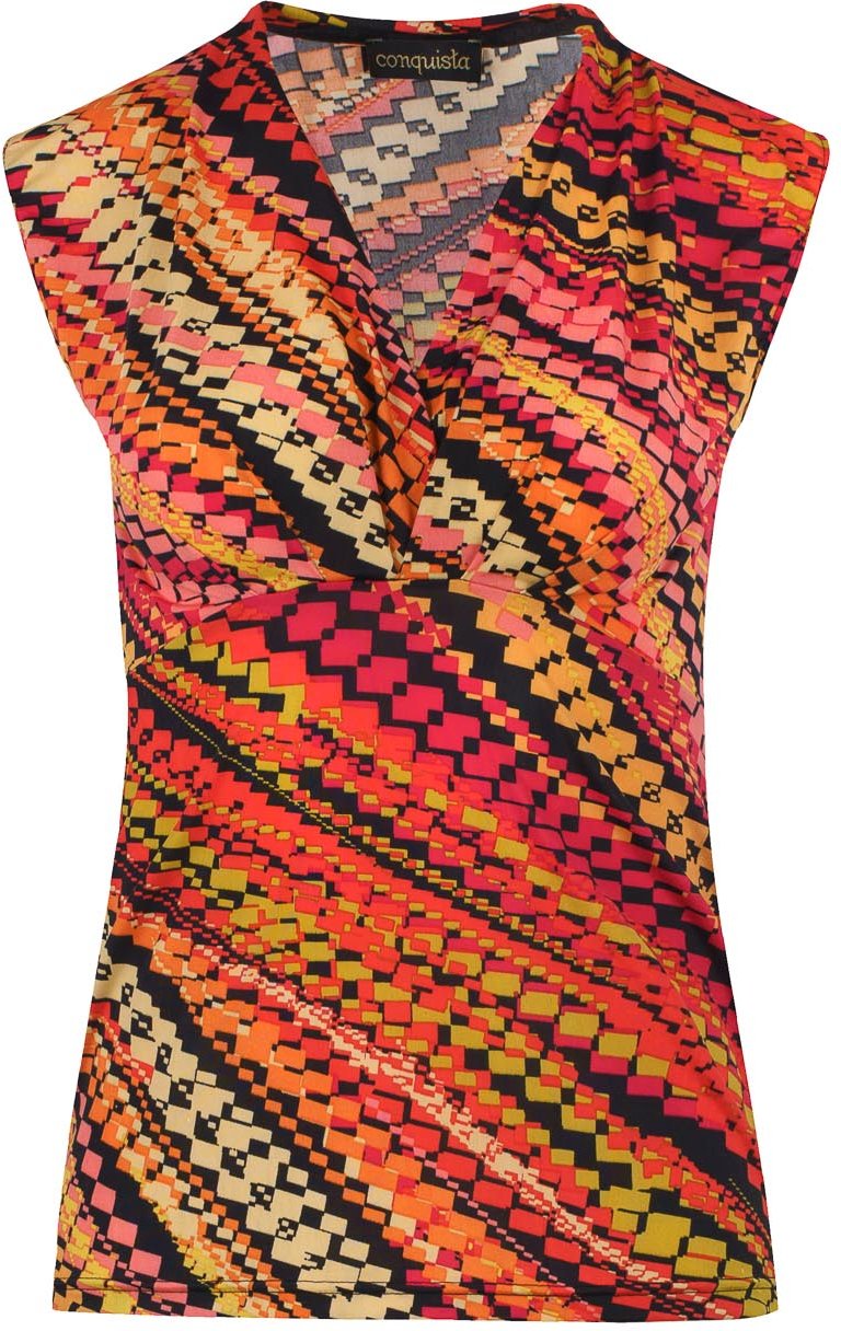 Rotes Jersey-Top mit V-Ausschnitt