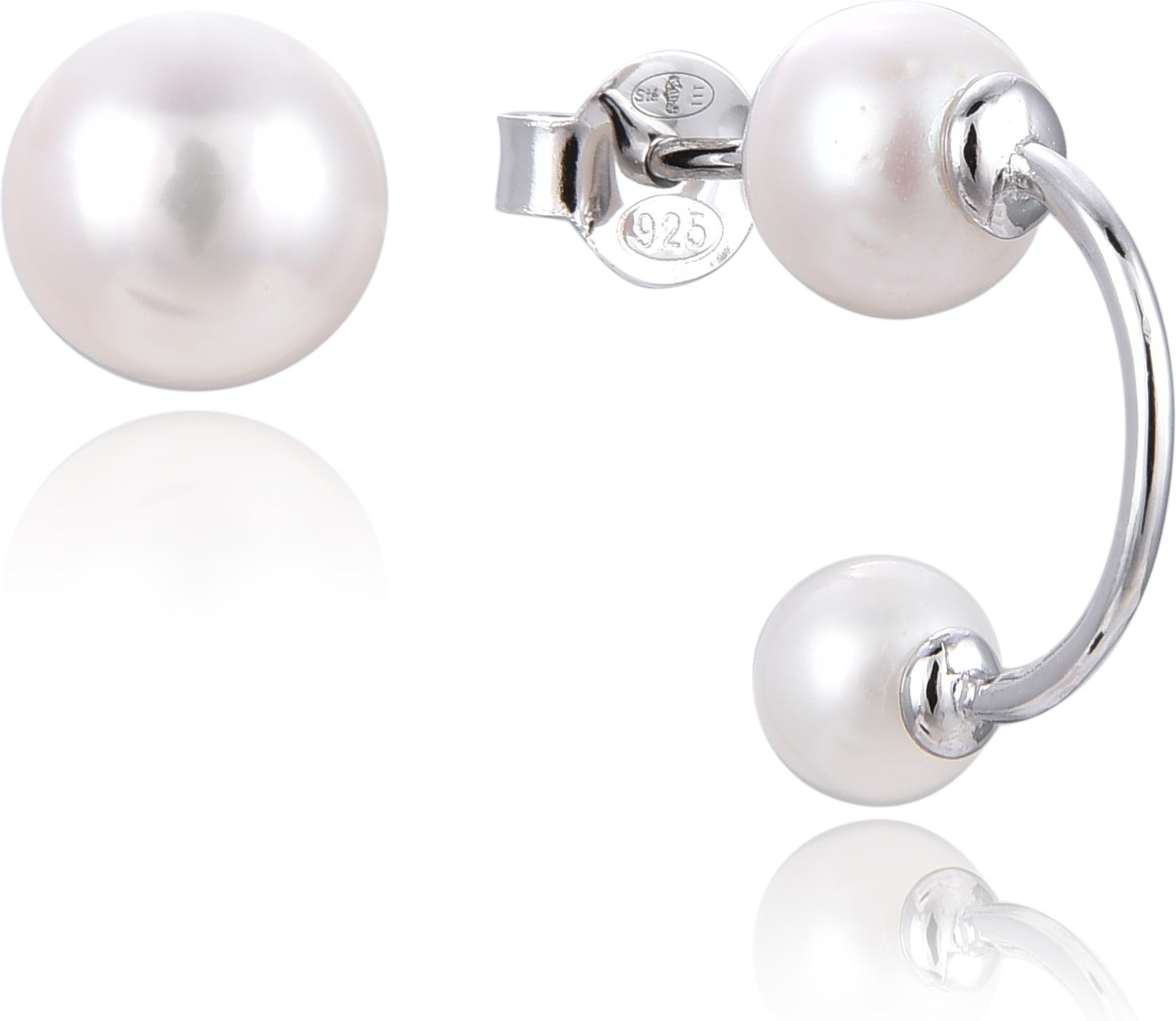 Gena.paris 'Asymmetrische' Damen 925 Sterling Silber Ohrringe - Silber GBO1533-W