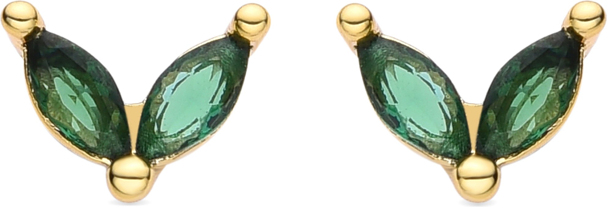Luxenter Smaragdzirkonia-Ohrringe aus 18 Karat Gelbgold - Katba