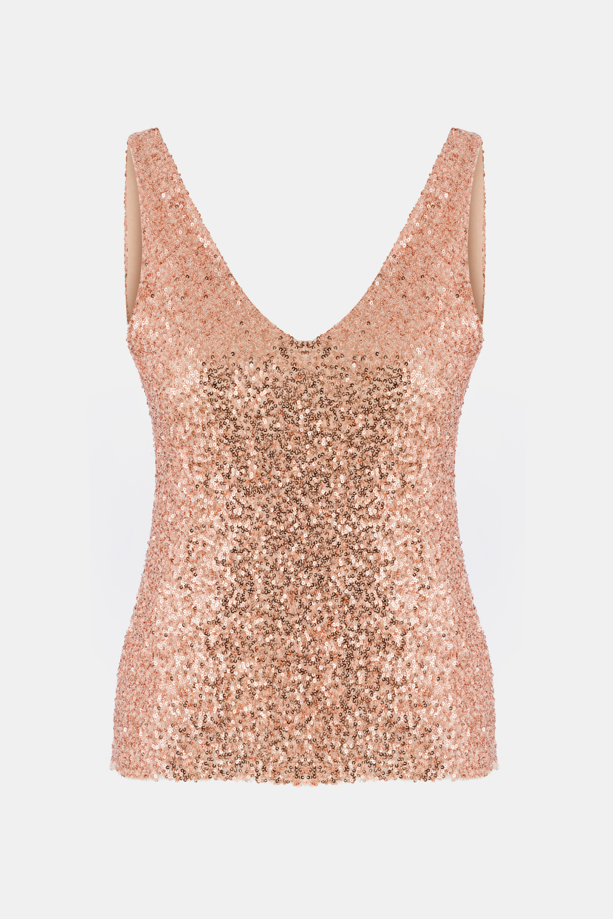 Rosa Pailletten V-Ausschnitt Bluse