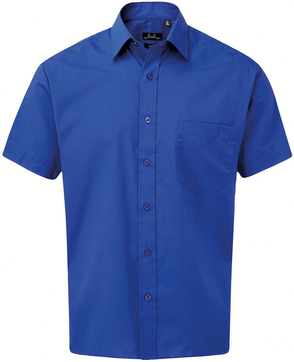 Premier Herren Popelin-Hemd, kurzärmlig (Königsblau)