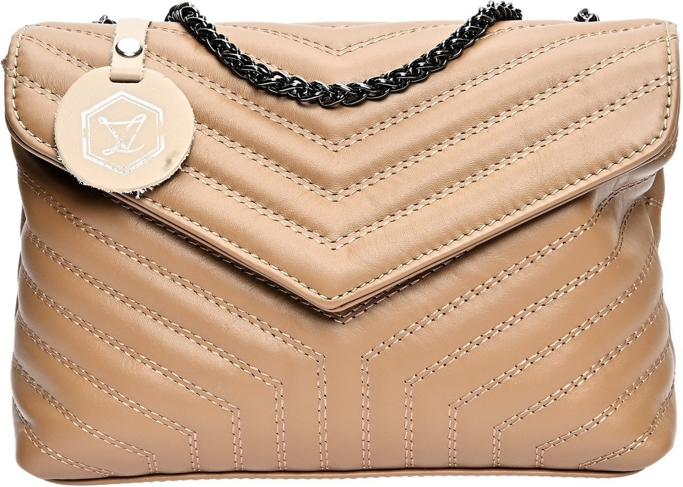 Luisa Vannini Beige Leder Tasche