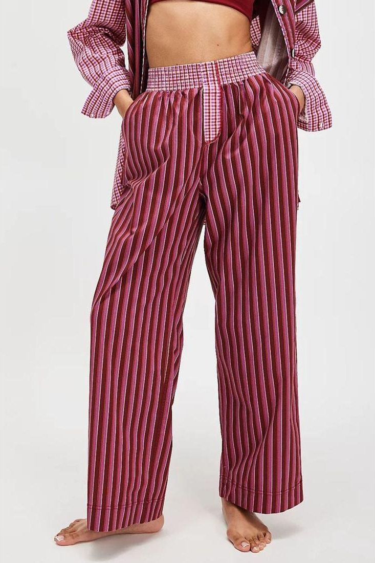 Thumbnail - Damen gestreifte Weite-Leg-Hosen