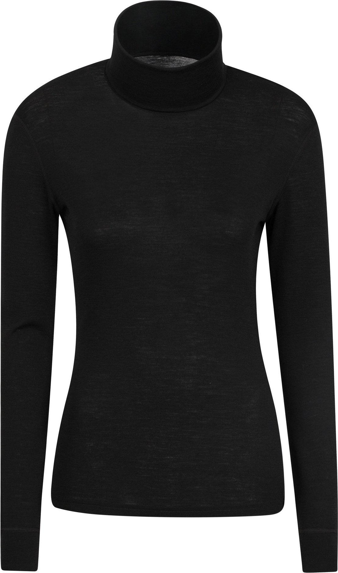 Mountain Warehouse Damen/Damen Merinowolle Rollkragen-Basisschicht Top (Schwarz)