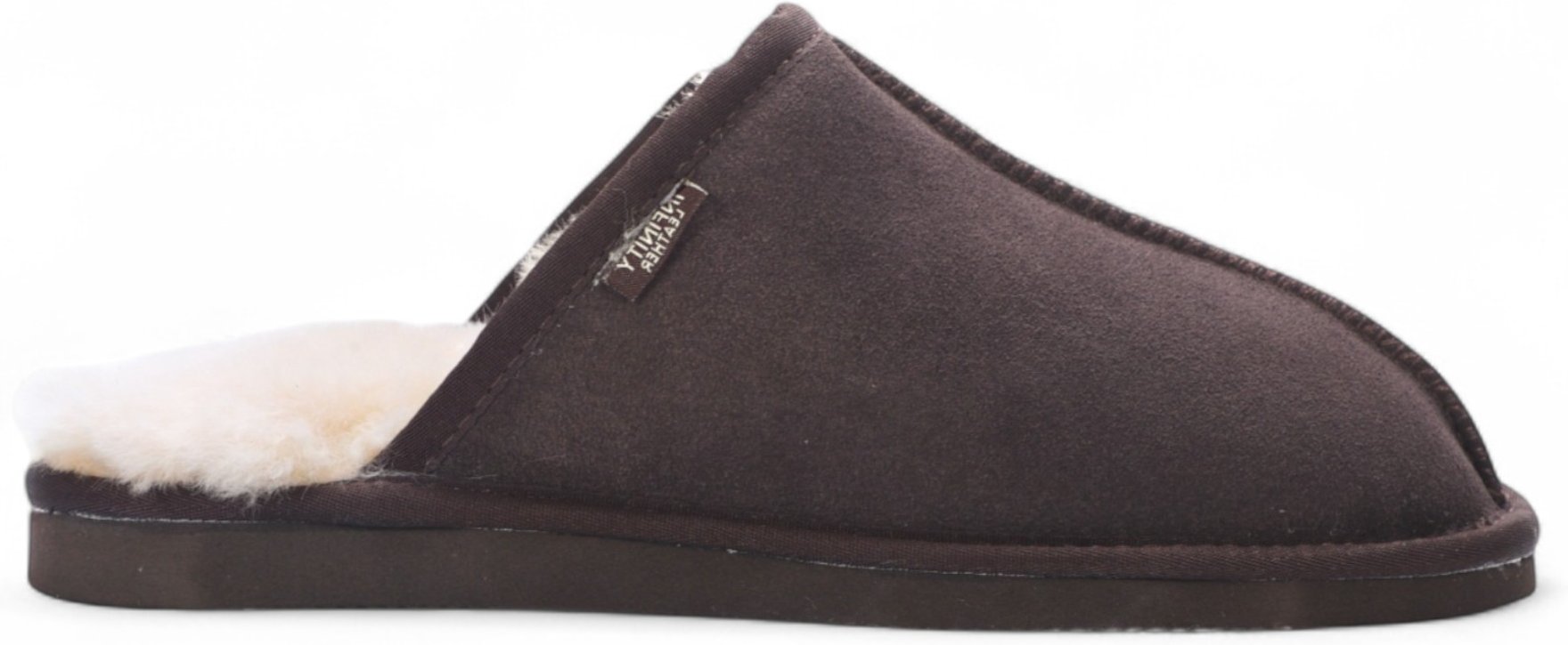 Herren Pantoletten aus echtem Schaffell, braun, Wildleder, für den Winter, warm, rutschfest – Highland