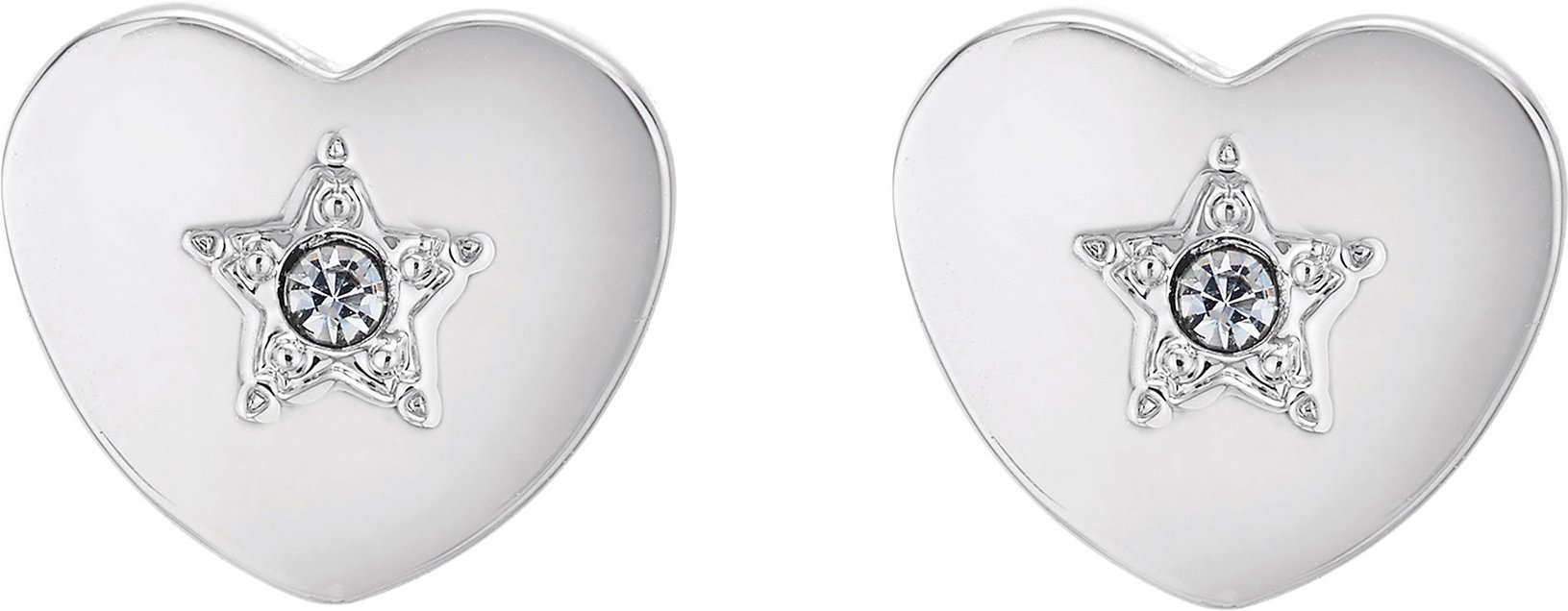 Buckley London Ohrstecker Messing rhodiniert Kristalle Herz