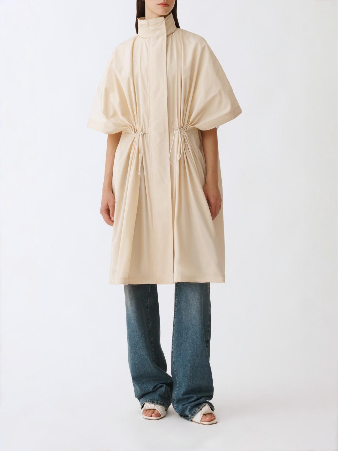 Lockerer Schnitt Kurzarm Baumwollmantel