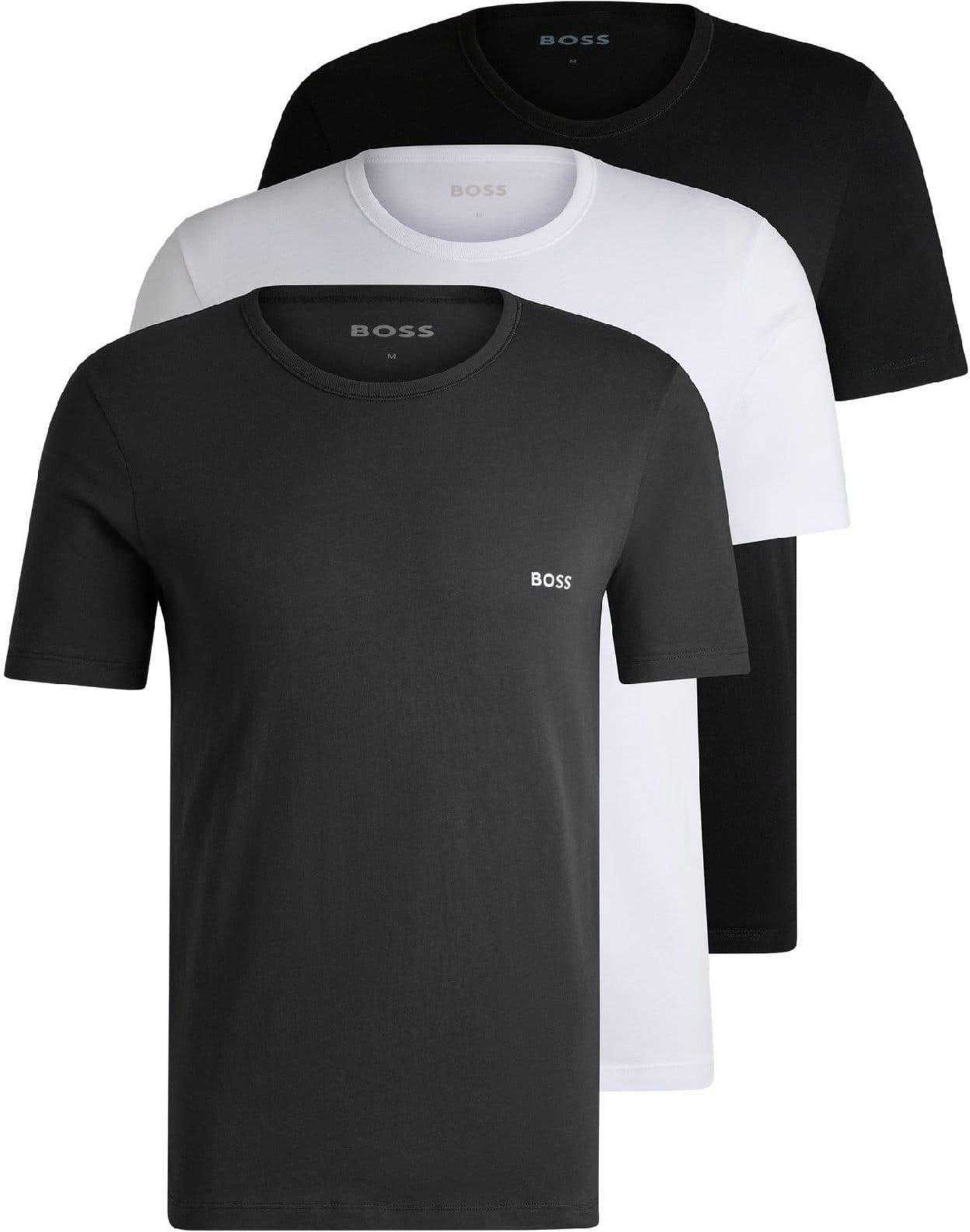 Boss - T-Shirt für Herren (3er-Pack) (Weiß/Schwarz/Dunkelgrau)