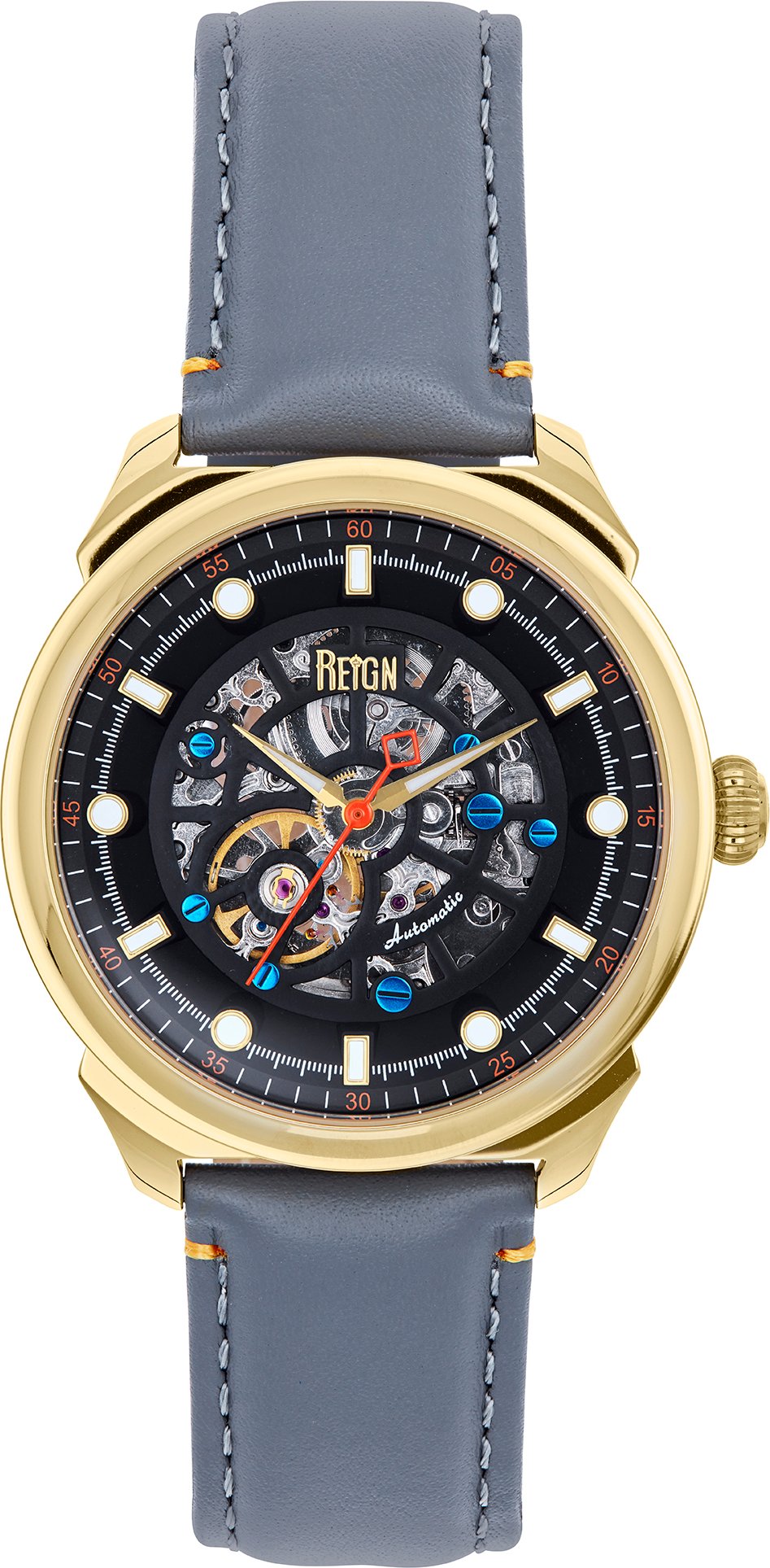 Reign Weston Automatikuhr mit skelettiertem Lederarmband