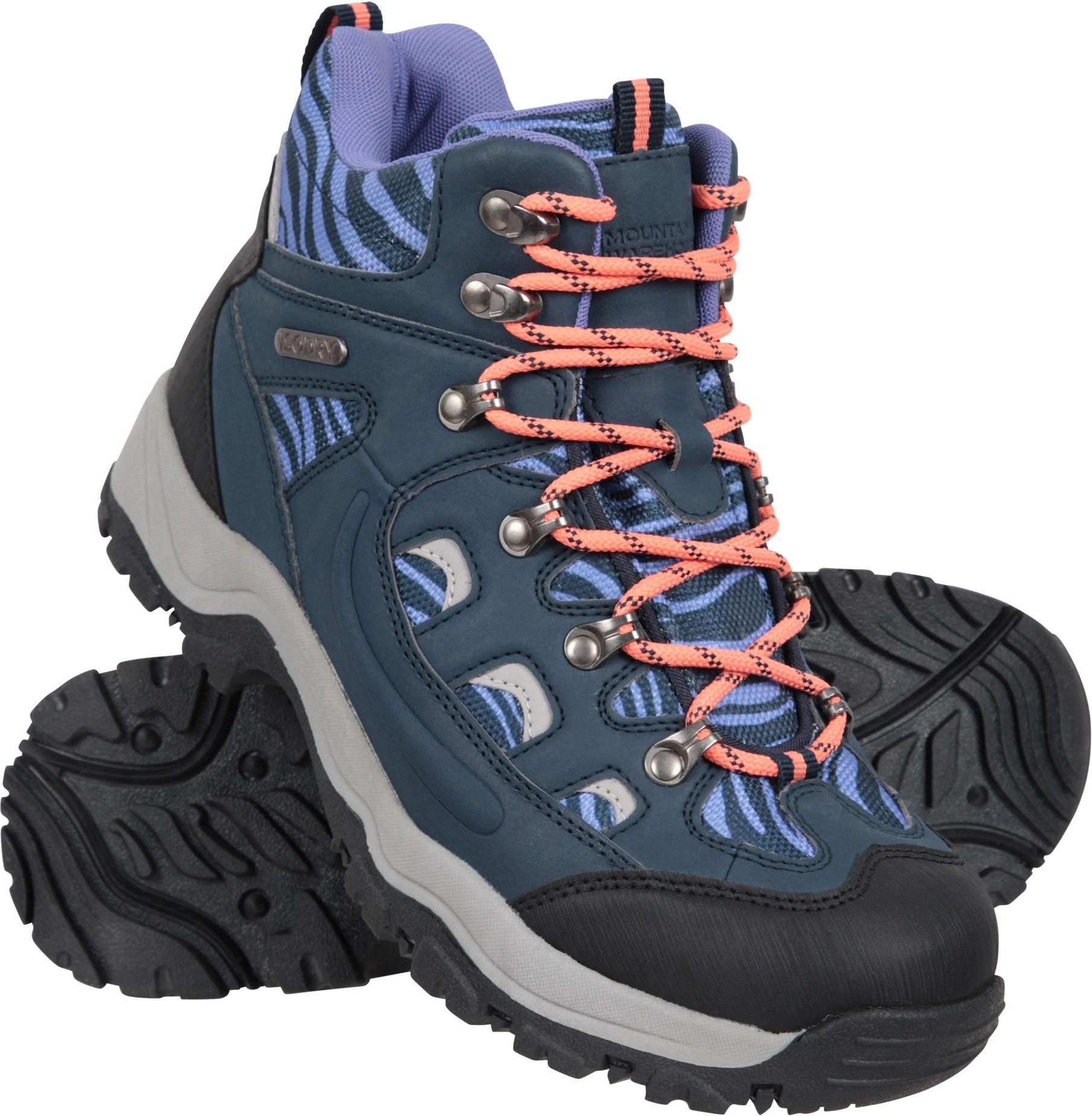 Mountain Warehouse - Damen Wanderstiefel "Adventurer", Leo-Muster, Wildlederimitat (Marineblau)
