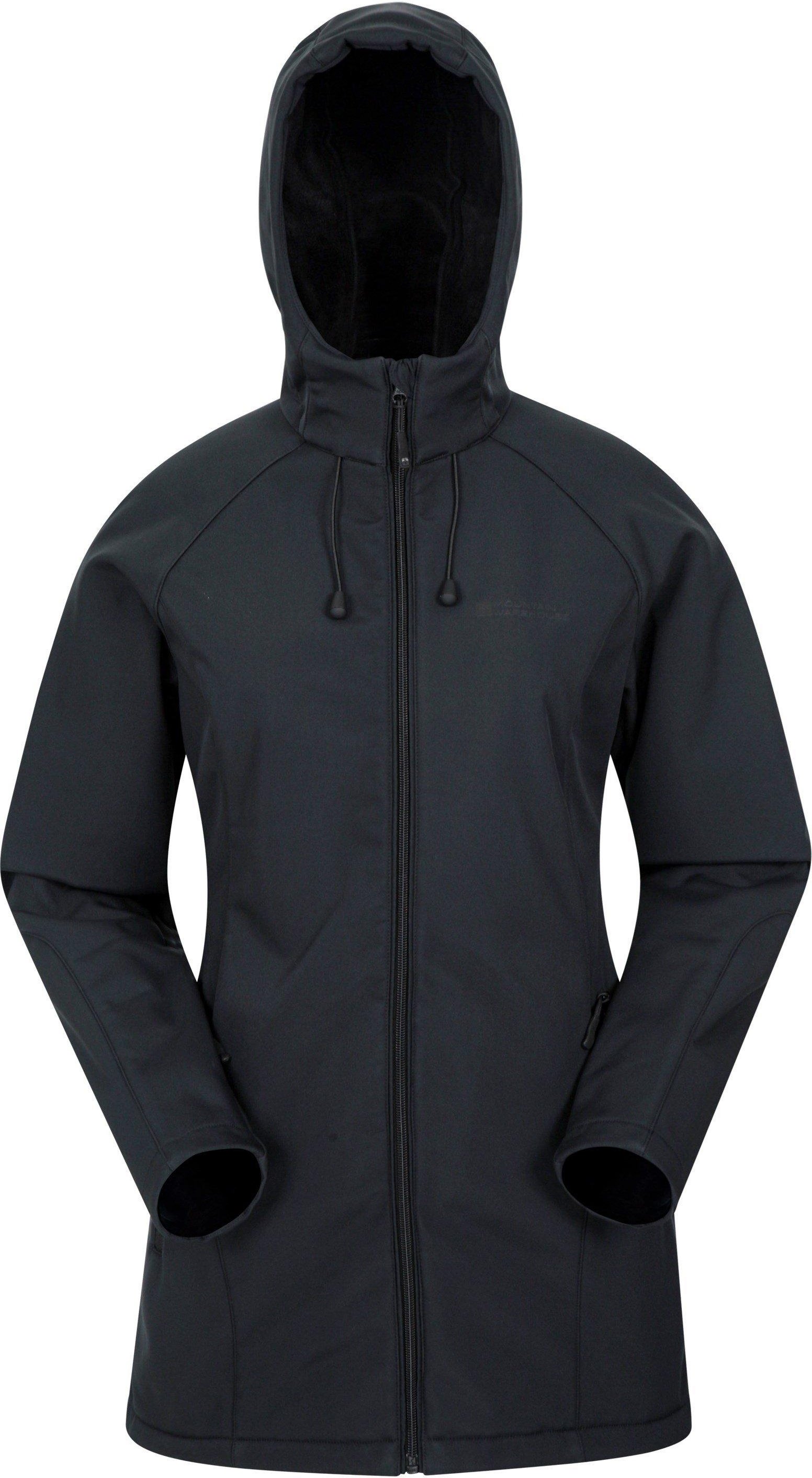 Mountain Warehouse - "Frost" Softshelljacke für Damen, Lang geschnitten (Schwarz)